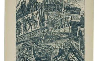 LETTERIO CALAPAI (New York/Illinois/Massachusetts, 1902-1993), "11:45 P.M.", 1947., Relief print