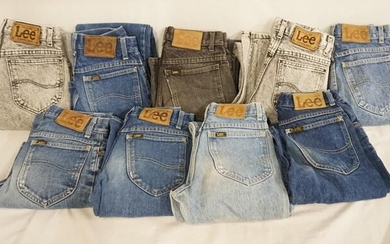 LOT OF 9 PAIRS OF VINTAGE USA MADE LEE JEANS