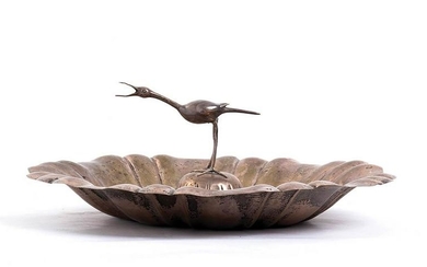 LUIGI GENAZZI - Silver centerpiece with a bird-shaped