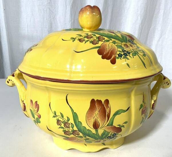 LUNEVILLE French Porcelain Tureen W Handles