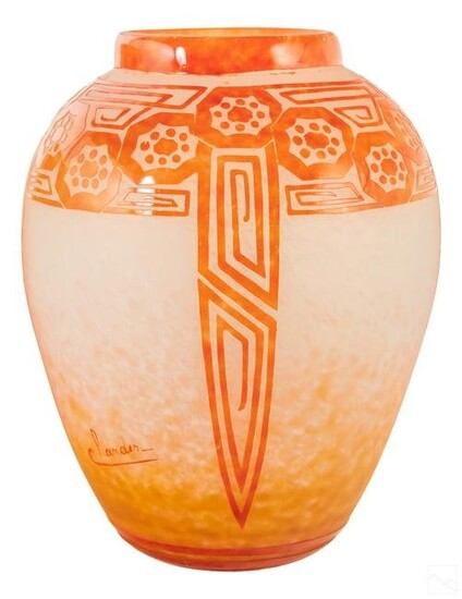 La Verre Francais Charder French Art Glass Vase