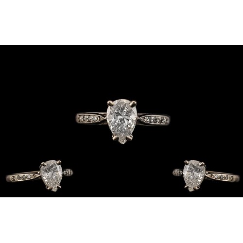 Ladies 18ct White Gold Superb Single Stone Diamond Set Ring....