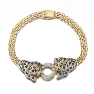 Ladies' Leopard Sapphire and Diamond Bracelet