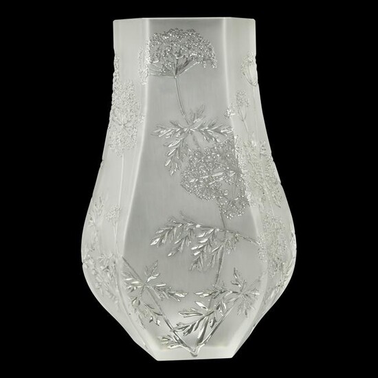 Lalique Lilypad Motif Vase.