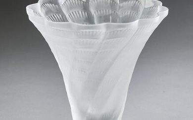 Lalique frosted crystal 'Lucie' vase, marked