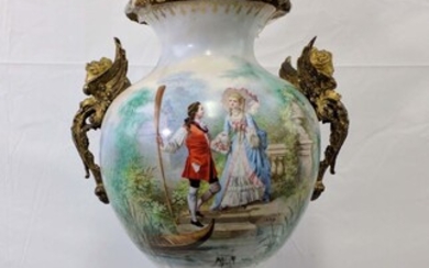 Large 19 Century French Porcelain Sevres Urn