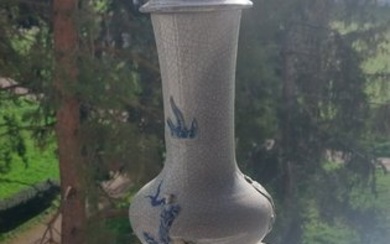 Large 19th century covered vase - Ceramic - Indochina or China - Qing Dynasty (1644-1911)
