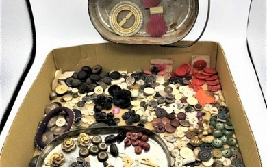Large Assortment of Antique Buttons - Huge Variety