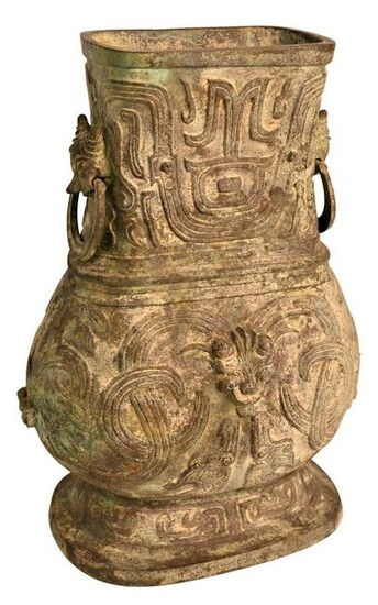 Large Chinese Bronze Vase, having archaic style with