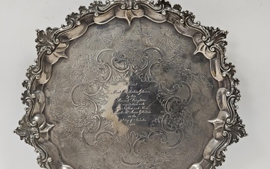 Large George III silver salver by Hester Bateman, London 179...
