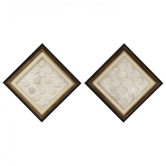 Large Group of Antique Grand Tour Intaglios in Two Frames