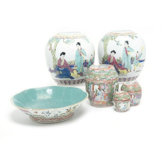 Large Group of Chinese Famille Rose Porcelain Items
