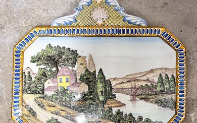 Large Italian Majolica Ceramic Plaque
