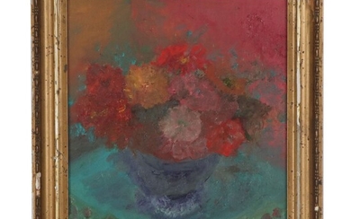 Laura Allgood Floral Still Life Oil Painting, Late 20th Century