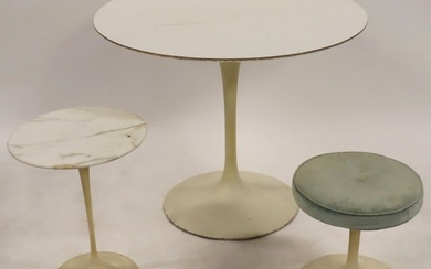 Lot Of Midcentury Eero Saarinen Tables & A Stool.