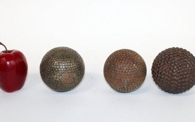 Lot of 3 antique French Petanque balls