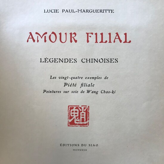 Lucie PAUL-MARGUERITE Amour filial, légendes...