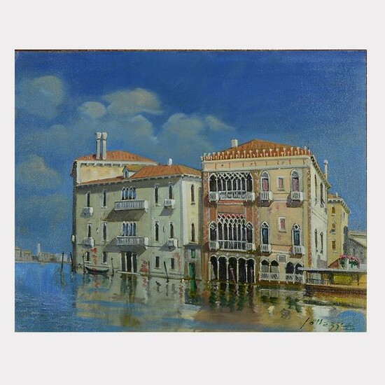 Lucio Sollazzi "Le Grand Canal- Venice" oil on board