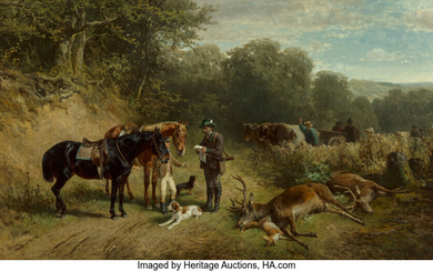 Ludwig Voltz (1825-1911), After the hunt (circa 1870)