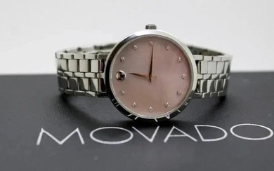 MOVADO 0606612 Museum Mother of Pearl Diamond Dial Ladies S.S. Watch MSRP $1100