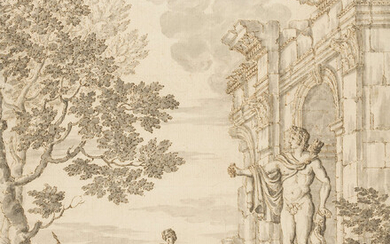 Manner of Giovanni Paolo Panini (1691-1765) Pair of architectural capriccio