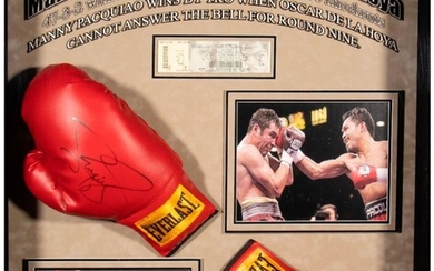 Manny Pacquiao and Oscar De La Hoya Autographed Boxing Gloves