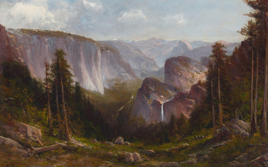 Manuel Valencia (1856-1935) Yosemite 16 x 24 in. framed 23...