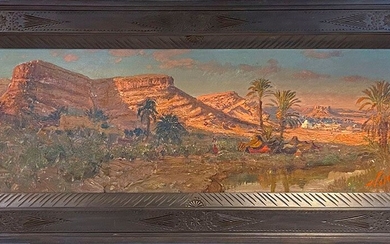 Maxime NOIRÉ (1861-1927) Paysage orientaliste Huile sur toile signée en bas à droite 44 x...