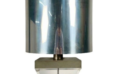 Mid-Century Modern Lucite and Chrome Table / Desk Lamp, Karl Springer Style