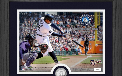 Miguel Cabrera LE "3000 Hits" Custom Framed Photo with Silver Plated Coin