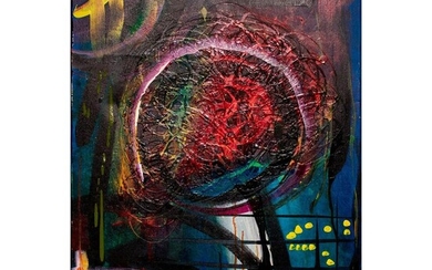 Mix Media Painting on Canvas, Paula Santos, Turmoil