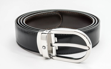 Montblanc - Black/brown reversible cut-to-size business belt (Ref. 38157)@ Belt