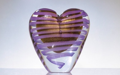 N.O.R. Glass Factory - Murano - C.B.C.R. - Vase - Submerged Heart - Glass, Gold
