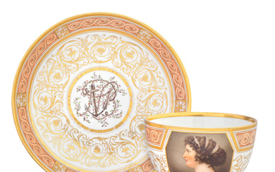 Nelson and Emma: An important Coalport cup and saucer by...