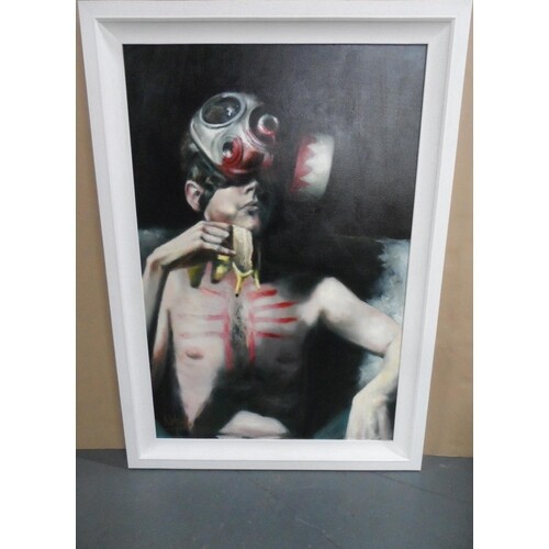 Nick Huck (Burnley) British modern school oil on canvas, por...
