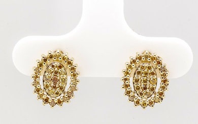 No Reserve Price - 0.47 tcw - 14 kt. Yellow gold - Earrings Diamond