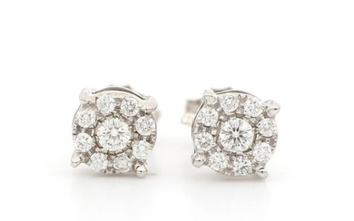 No Reserve Price - 18 kt. White gold - Earrings - 0.81 ct Diamonds - Diamonds
