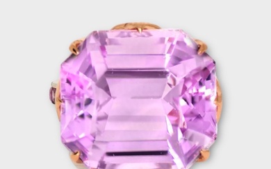 No Reserve Price - 33.26 tw - Cocktail ring - 14 kt. Rose gold, White gold Kunzite - Sapphire