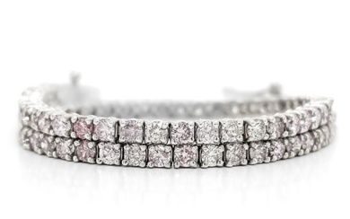 No Reserve Price - IGI Certified 3.10 Carat Pink Diamonds Bracelet - White gold