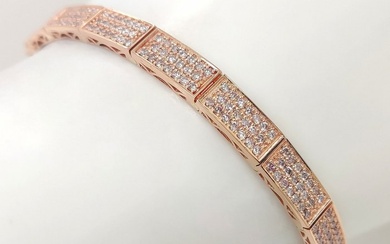 ***No Reserve Price*** IGI Certified 3.24 Carat Pink Diamond Bracelet - 14 kt. Pink gold - Bracelet