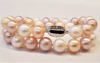 No reserve price - 925 Silver - 11x12mm Multi Cultured Pearls - Bracelet