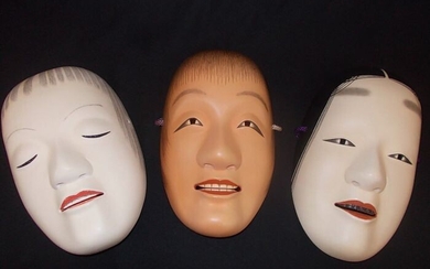 Noh mask (3) - Wood - Sasabuto“佐三郎” - Ko-omote 小面 (young woman) - Japan - First half 20th century