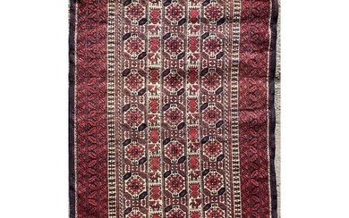 North East Persian Turkoman rug, geometric pattern, dark gro...