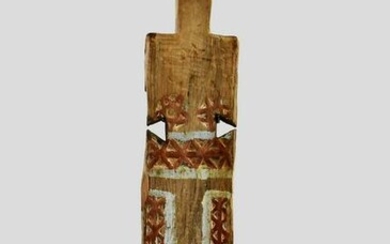 OCEANIC CARVED AND PAINTED WOOD EFFIGY