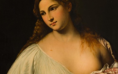 Oil On Canvas Painting Of Flora After Titian (Tiziano Vecellio)