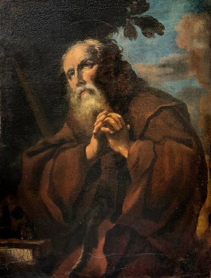 Oil paint on canvas depicting St. Francis of Paola in