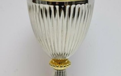 Older 2 Tone Gold & Silver Plated Chalice + 7 7/8" tall