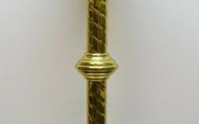 Older Polished Brass Altar Paschal Candlestick 48 3/4"