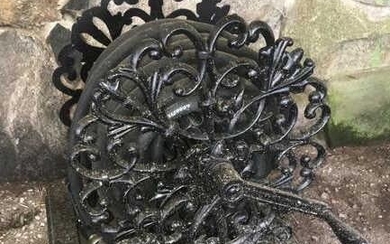 Ornate Black Painted Cast Iron Garden Hose Holder