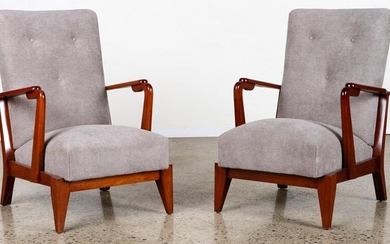 PAIR MECHANICAL OPEN ARM LOUNGE CHAIRS C. 1950
